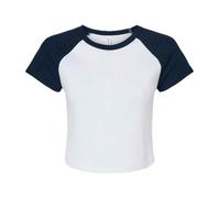 Mujer Corto Camiseta de Béisbol Bella+Canvas Micro Costilla Raglán Manga Corta