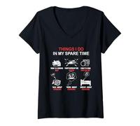 Mujer Cosa Que Hago en mi Tiempo Libre Entusiasta de la Cocina Amante de la Cocina Camiseta Cuello V