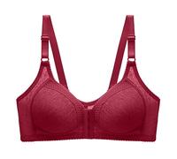 Mujer cosas grandes estilo delgado para mujer sin hebilla frontal de anillo de acero, sujetador envolvente con cuello antigolpes, camiseta de tirantes para hombre, Vino, 36