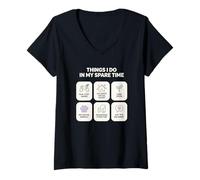 Mujer Cosas Que Hago en mi Tiempo Libre Cozy Gamer Videojuego Camiseta Cuello V