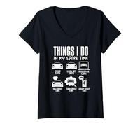 Mujer Cosas Que Hago en mi Tiempo Libre Funny Carguy Mechanic Camiseta Cuello V