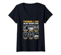 Mujer Cosas Que Hago en mi Tiempo Libre Mago Ilusionista mágico Camiseta Cuello V
