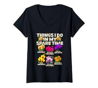 Mujer Cosas Que Hago en mi Tiempo Libre orquídea Camiseta Cuello V