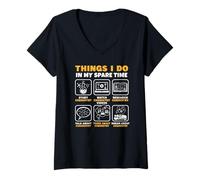 Mujer Cosas Que Hago en mi Tiempo Libre Química química Camiseta Cuello V