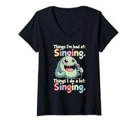 Mujer Cosas Que Hago Mucho, Canto, Mal Cantante Camiseta Cuello V