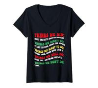 Mujer Cosas que hicimos construimos esta ciudad dispararon al Sheriff Start Funny Camiseta Cuello V