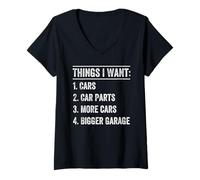 Mujer Cosas Que Quiero - Motor mecánico de automóviles para entusiastas de Las Piezas de automóvil Camiseta Cuello V
