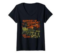 Mujer Cosecha De Horror Laberinto De Maíz Póster De Película Vintage Halloween Camiseta Cuello V