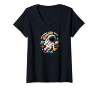 Mujer Cosmic Vibes Only Astronaut Space Planets Design Camiseta Cuello V