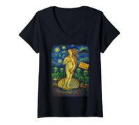 Mujer Cosmic Vivat Venus and UFO Alien Friendship Shirt Hombre Mujer Camiseta Cuello V