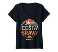 Mujer Costa Brava España Ciudad Viajes España Camiseta Cuello V