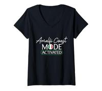 Mujer Costa d'amalfi Costa de Amalfi activada por viajes italianos Camiseta Cuello V