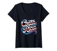 Mujer Costa Rica Colores Nacionales Aventura Camiseta Cuello V