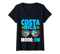 Mujer Costa Rica Mode ON Vacation Gafas de Sol Viajes Costa Rica Camiseta Cuello V