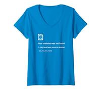 Mujer Costume Not Found - Programmer Funny Image PC Error (Blue) Camiseta Cuello V