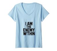 Mujer Cotización Motivacional I Am The Enemy Within Camiseta Cuello V