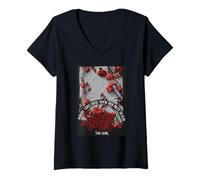 Mujer Cotización Stay Royal Red Floral Nobody Cares Camiseta Cuello V
