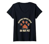 Mujer Cotizaciones de Perros de compañero de Trabajo Apoyo Emocional Humano No Mascotas Camiseta Cuello V