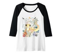 Mujer Cottagecore Gekko Halloween Summerween Acuarela Reptil Camiseta Manga Raglan