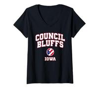 Mujer Council Bluffs Iowa (Iowa) Camiseta Cuello V