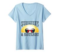 Mujer Country Music Babe Sunshine y Bourbon Whisky Hunter Camiseta Cuello V