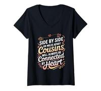 Mujer Cousins Close At Heart Near Or Far Camiseta Cuello V