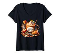 Mujer Cozy Autumn Stuff with Apple Pie Coffee Mug For Fall Teacher Camiseta Cuello V
