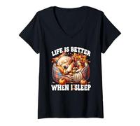 Mujer Cozy Fall Labrador Graphic For Women Men Kids Autumn Sleep Camiseta Cuello V