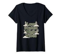 Mujer Cozy Gamer y Chill Lifestyle - Low Stakes High Vibes Camiseta Cuello V