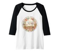 Mujer Cozy Reading Book Lover Aesthetic | Lindo Bibliotecario de Ratones de Biblioteca Camiseta Manga Raglan