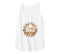 Mujer Cozy Reading Book Lover Aesthetic | Lindo Bibliotecario de Ratones de Biblioteca Camiseta sin Mangas