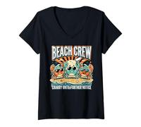 Mujer Crabby Until Further Notice Beach Crew Summer Camiseta Cuello V