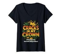 Mujer Cracks In My Crown Música Oficial Merch UDO W. Camiseta Cuello V