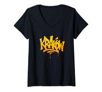 Mujer Cracovia Graffiti Street Art Ciudad Diseño Camiseta Cuello V