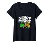 Mujer Craft Beer Homebrewer In Yeast We Trust Camiseta Cuello V