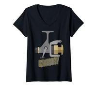 Mujer Crankbait Fishing Lure - Cranky Fisherman Tee Camiseta Cuello V