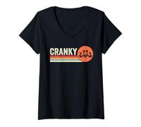 Mujer Cranky Motor de Coche Cigüeñal Coches Amante Mecánicos Día del Padre Camiseta Cuello V