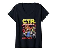 Mujer Crash Bandicoot CTR Team Racing Nitro Fueled Video Game Camiseta Cuello V