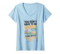 Mujer Crazy Camper With Us We Can Train You Funny Camping Camiseta Cuello V
