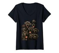 Mujer Crazy Cane Corso Camiseta Cuello V