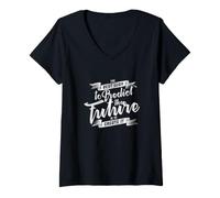 Mujer CREA tu mentalidad Futura Diseño de Cita de motivación visionaria Camiseta Cuello V