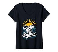 Mujer Crea tu propia cita motivacional de karma positivo Camiseta Cuello V