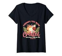Mujer Creado para un Tiempo como Este Ester 4:14 Christian Floral Camiseta Cuello V