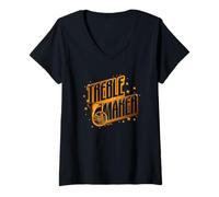 Mujer Creador de Agudos músico de Corno francés Camiseta Cuello V