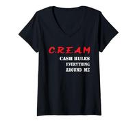 Mujer Cream Cash gobierna Todo a mi Alrededor Camiseta Cuello V