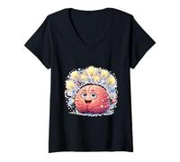 Mujer Creativo Cerebro Inspiración Pensamiento Divertido Camiseta Cuello V