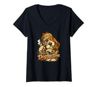 Mujer Créeme, Soy un Dogtective! Divertido Perro Detective Camiseta Cuello V