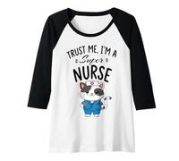 Mujer Créeme, Soy una súper Enfermera - Gato de enfermería Camiseta Manga Raglan