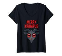 Mujer Creepy Cute Merry Krampus - Es la Temporada para ser Espeluznante Camiseta Cuello V