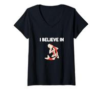 Mujer Creo en el pez koi, símbolo de la carpa japonesa, Harmony Fortune Camiseta Cuello V